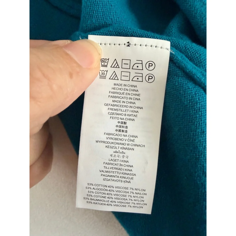 Women's Michael Kors Deep Teal Keyhole long sleeve dress L